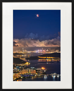 Tin Chun Fook's 2021 Lunar Eclipse colour photo - framed print