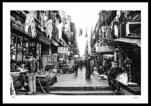 Redge Solley's 'Life in Hong Kong in 1969' HK heritage photo - Lascar Row Central  - framed print