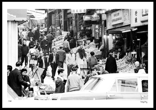 Redge Solley's 'Life in Hong Kong in 1969' HK heritage photo - Cochrane Street Central  - framed print