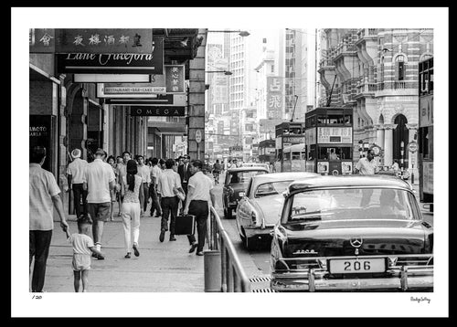 Redge Solley's 'Life in Hong Kong in 1969' HK heritage photo - Des Voeux Road Central - framed print