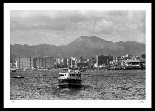 Redge Solley's 'Life in Hong Kong in 1969' HK heritage photo - Star Ferry under the Lion Rock - framed print