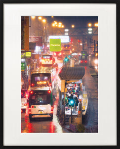 Tin Chun Fook's Yuen Long night view 3 colour photo - framed print