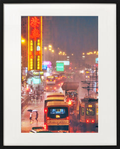 Tin Chun Fook's Yuen Long night view 3 colour photo - framed print