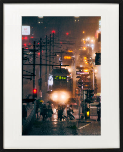 Tin Chun Fook's Yuen Long night view 5 colour photo - framed print