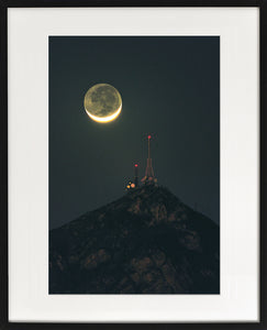 Tin Chun Fook's Castle Peak moon colour photo - framed print