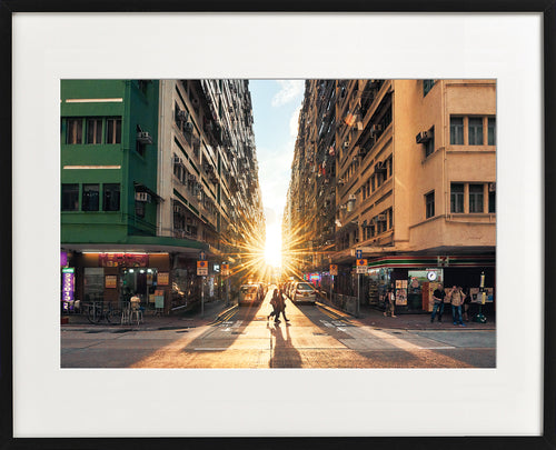 Tin Chun Fook's Ferry Street sunset colour photo - framed print