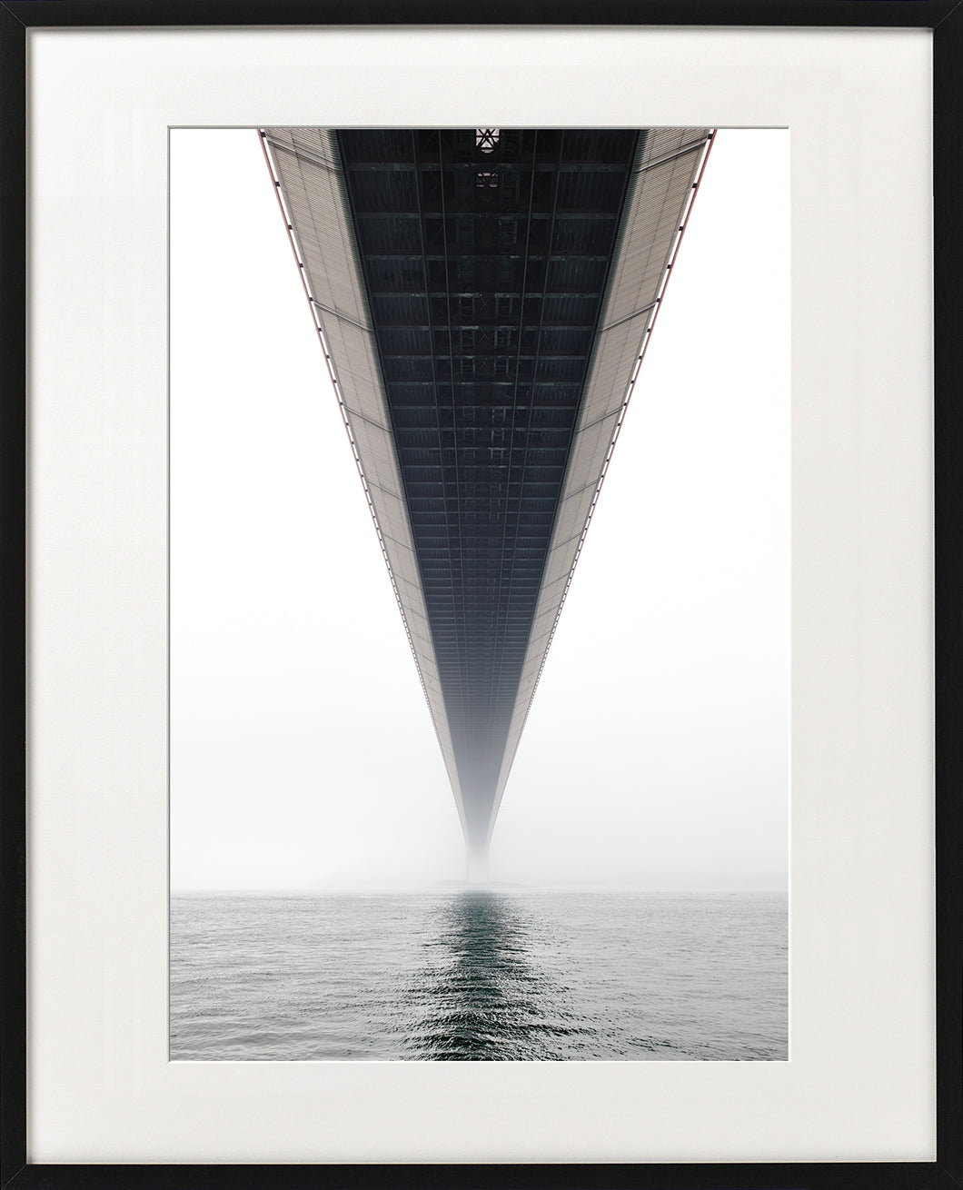 Tin Chun Fook's foggy Tsang Ma bridge photo - framed print